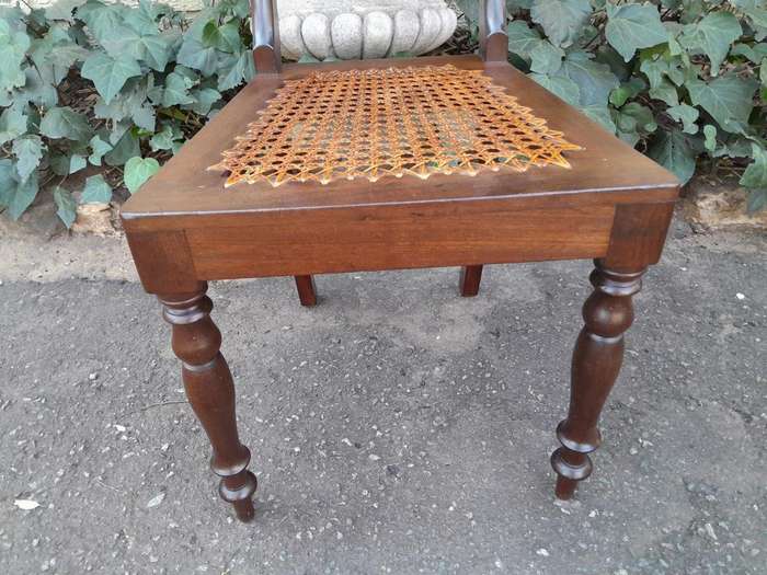 An Antique Set Of Six Cape Stinkwood Regency Chairs With Rattan Seats