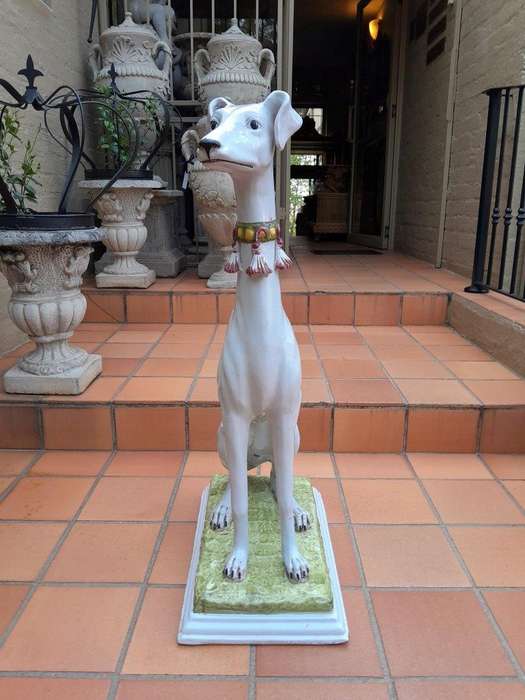A 20th Century Large Decorative Terracotta Whippet Dog