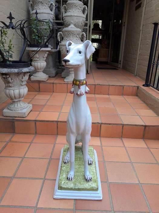 A 20th Century Large Decorative Terracotta Whippet Dog