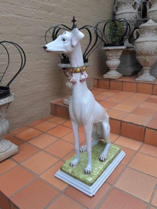 A 20th Century Large Decorative Terracotta Whippet Dog