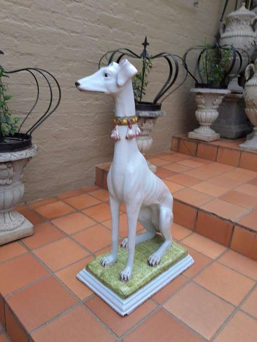 A 20th Century Large Decorative Terracotta Whippet Dog