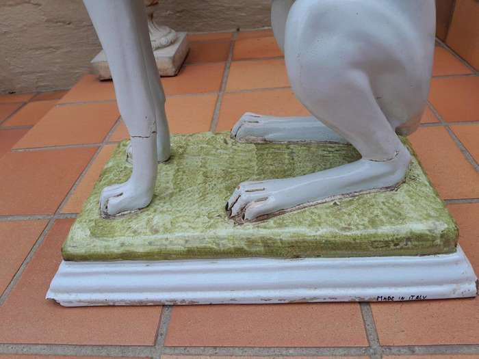 A 20th Century Large Decorative Terracotta Whippet Dog