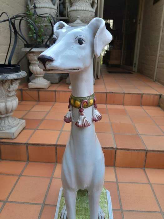 A 20th Century Large Decorative Terracotta Whippet Dog