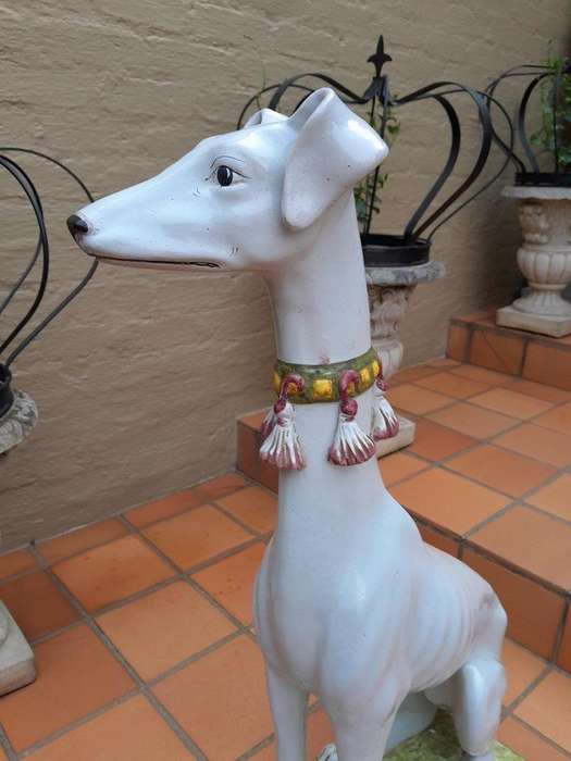 A 20th Century Large Decorative Terracotta Whippet Dog
