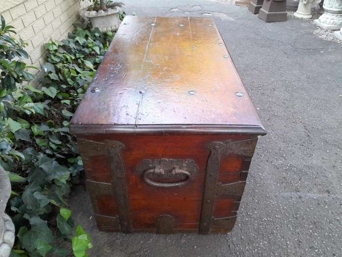 A Late 18th / Early 19th Century Teak And Iron Chest