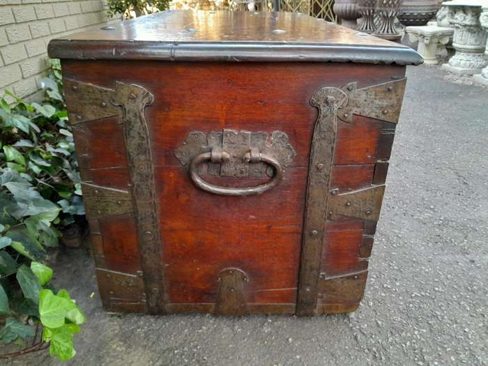 A Late 18th / Early 19th Century Teak And Iron Chest