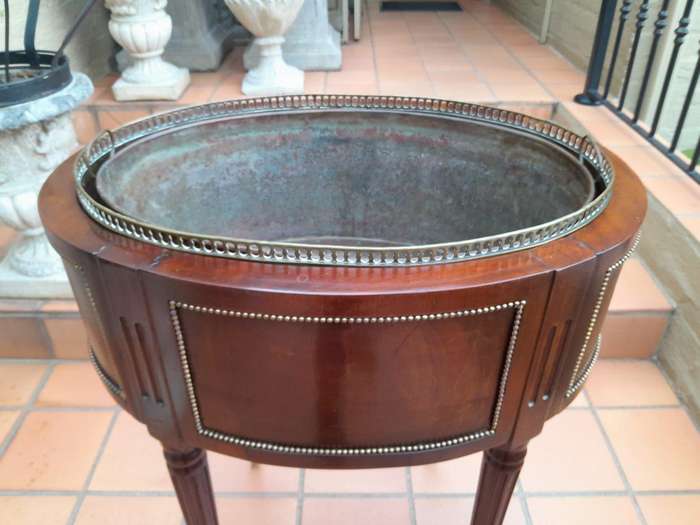 A 20th Century French Mahogany and Gilt Cellarette / wine cooler with Metal Waterproof Inner