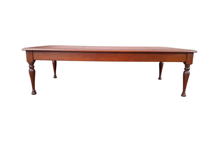 An Antique 19th Century Massive Wooden Library Table / Desk With Tooled and Inlaid Leather