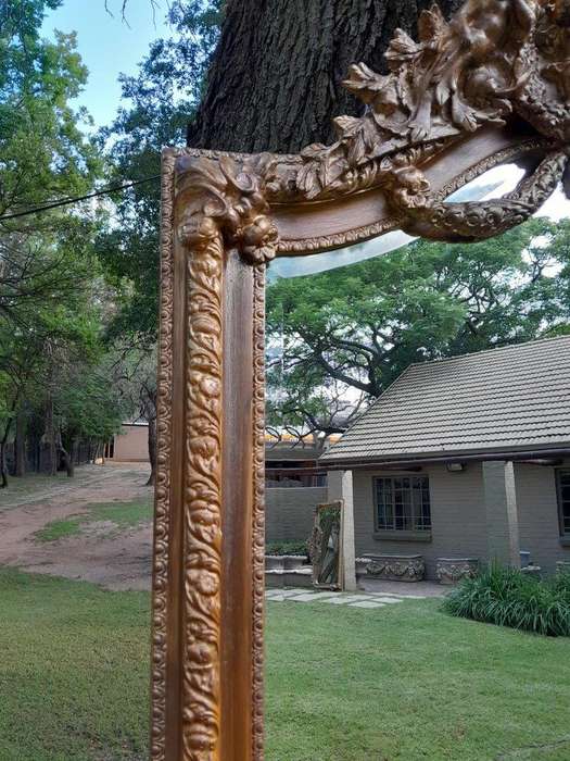 A French Rococo Style Ornately Carved And Gilded Bevelled Mirror