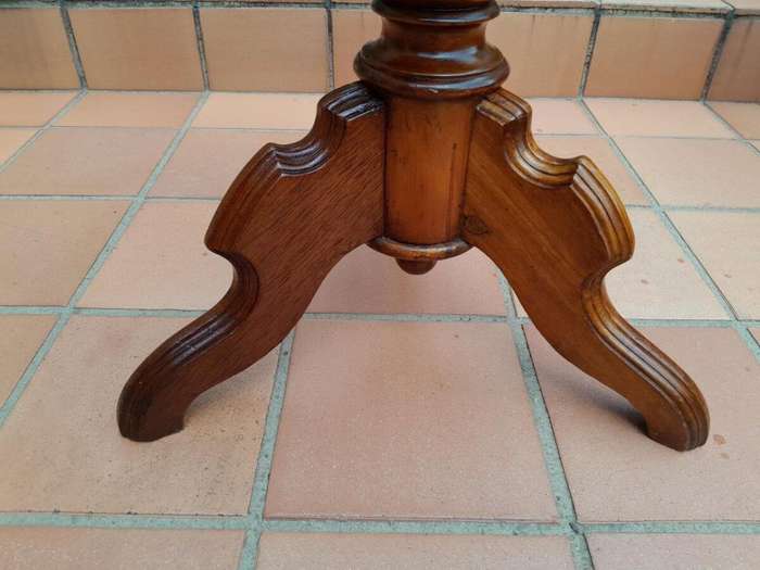 An Antique Victorian Mahogany Piano Stool Upholstered in Black Leather