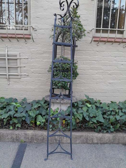 A 20th Century Metal Stand For Silverware Or Pots Finished In A French Antique Charcoal Colour