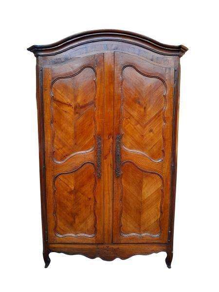 A French 18th Century Country Armoire With Cherrywood / Chestnut Wood With Original Iron Hinges