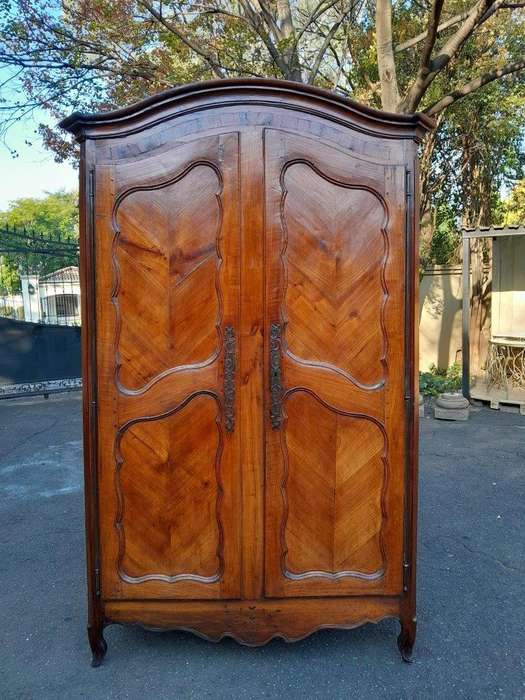 A French 18th Century Country Armoire With Cherrywood / Chestnut Wood With Original Iron Hinges