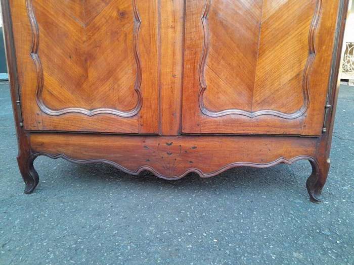 A French 18th Century Country Armoire With Cherrywood / Chestnut Wood With Original Iron Hinges