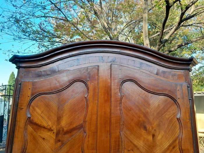 A French 18th Century Country Armoire With Cherrywood / Chestnut Wood With Original Iron Hinges