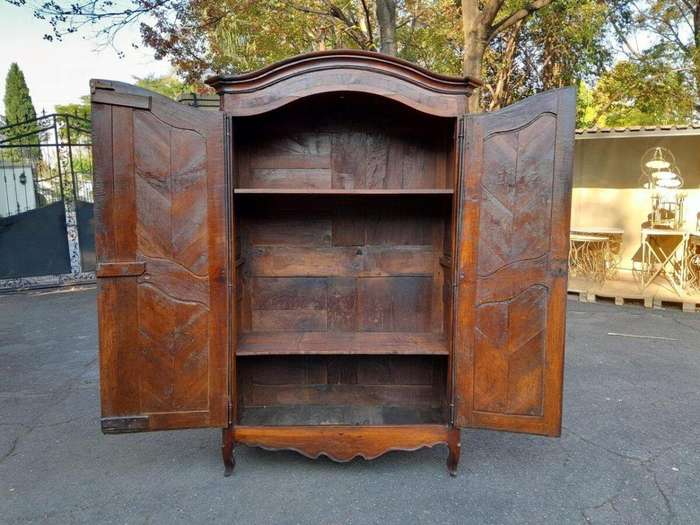 A French 18th Century Country Armoire With Cherrywood / Chestnut Wood With Original Iron Hinges