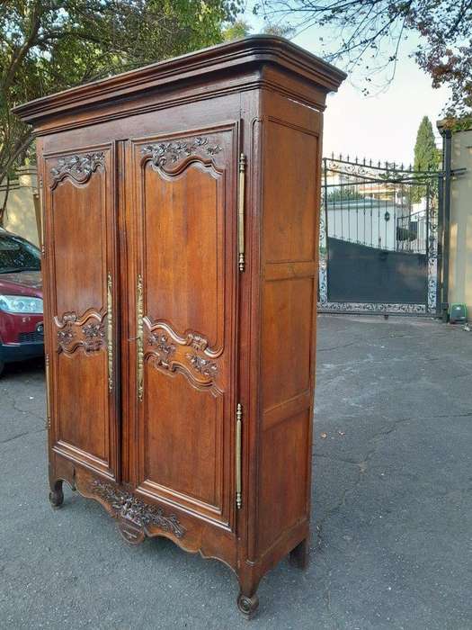 A 19th Century French Carved Oak Armoire  /  Cupboard
