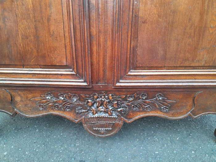 A 19th Century French Carved Oak Armoire  /  Cupboard