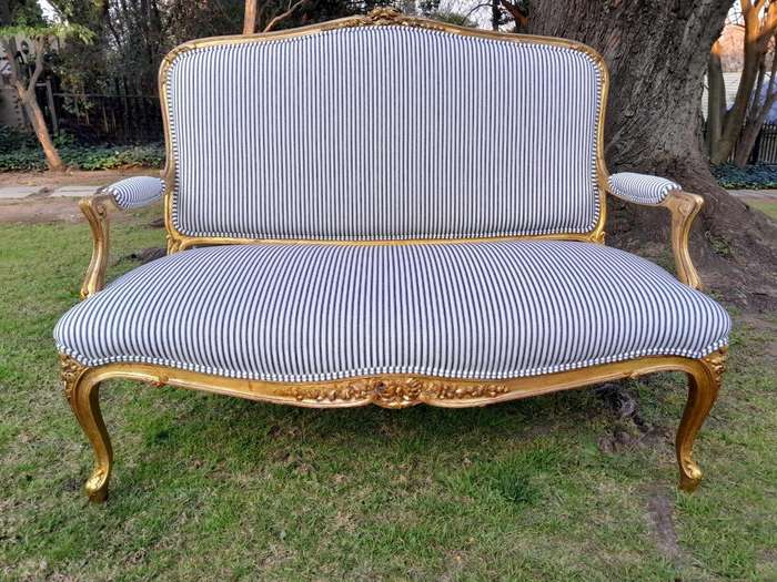 An Antique 19th Century French Carved And Hand Gilded With Gold Leaf Set Consisting Of A Settee  ...