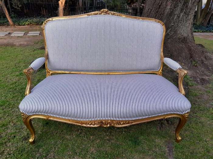 An Antique 19th Century French Carved And Hand Gilded With Gold Leaf Set Consisting Of A Settee  ...