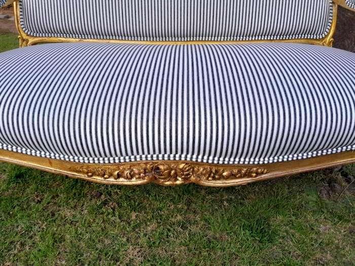 An Antique 19th Century French Carved And Hand Gilded With Gold Leaf Set Consisting Of A Settee  ...