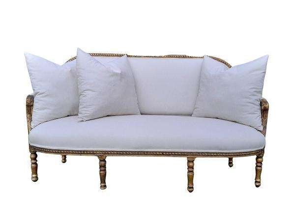 An Antique 19th Century / Circa 1850s  French Louis XV Style Giltwood Settee