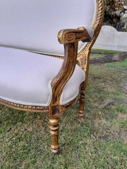 An Antique 19th Century / Circa 1850s  French Louis XV Style Giltwood Settee