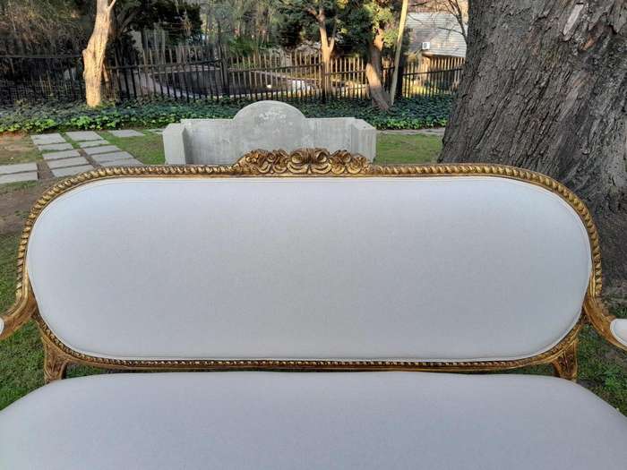 An Antique 19th Century / Circa 1850s  French Louis XV Style Giltwood Settee