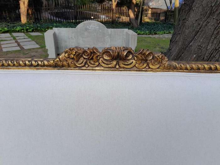 An Antique 19th Century / Circa 1850s  French Louis XV Style Giltwood Settee