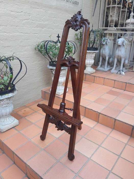 An Antique Circa 1900s French Baroque Style Mahogany Easel