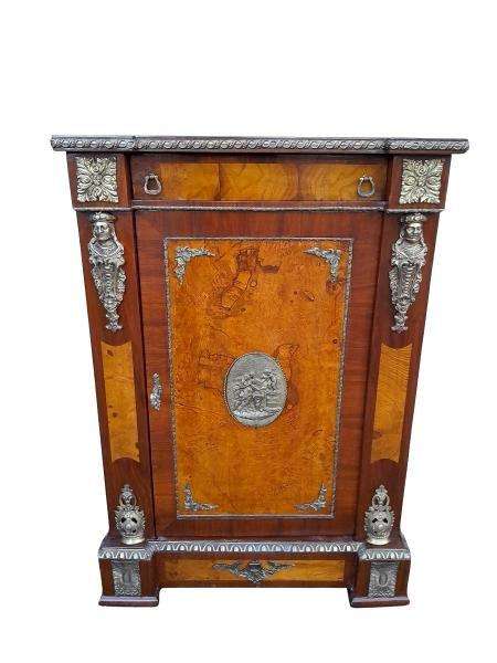 A 20th Century French Louis XVI Style  Rosewood And Burr-Walnut With Gilt-Metal Cabinet / Bedside...