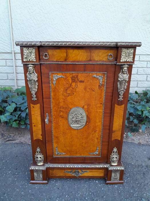 A 20th Century French Louis XVI Style  Rosewood And Burr-Walnut With Gilt-Metal Cabinet / Bedside...