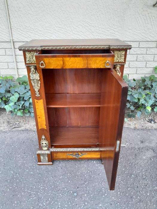 A 20th Century French Louis XVI Style  Rosewood And Burr-Walnut With Gilt-Metal Cabinet / Bedside...