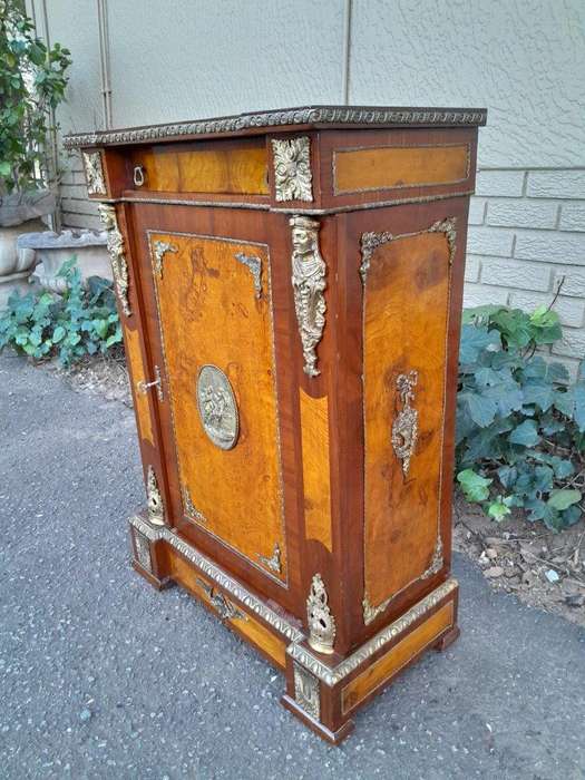 A 20th Century French Louis XVI Style  Rosewood And Burr-Walnut With Gilt-Metal Cabinet / Bedside...