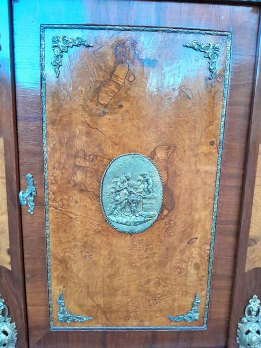 A 20th Century French Louis XVI Style  Rosewood And Burr-Walnut With Gilt-Metal Cabinet / Bedside...
