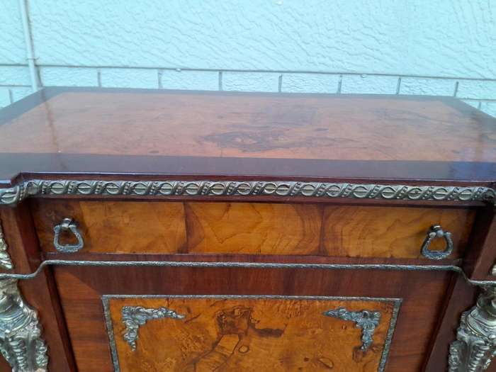A 20th Century French Louis XVI Style  Rosewood And Burr-Walnut With Gilt-Metal Cabinet / Bedside...