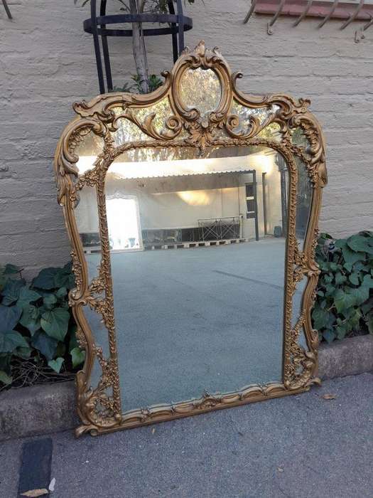 A 20th Century French Style Large Gilt Painted Mirror