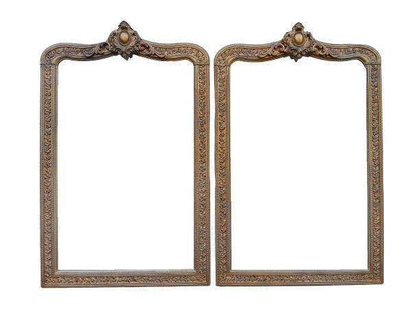 A Large Pair Of 20th Century French Louis XV Style Giltwood Pier Bevelled Mirrors ND