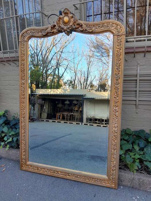 A Large Pair Of 20th Century French Louis XV Style Giltwood Pier Bevelled Mirrors ND