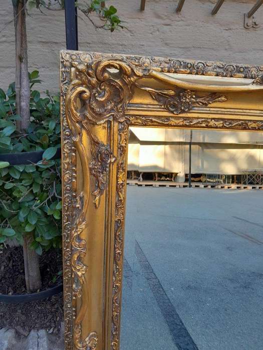 A Large 20th Century Victorian Style Bevelled Mirror