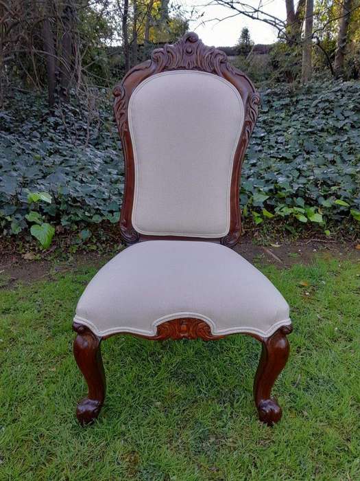 An Antique Circa 1890s Victorian Pair Of Mahogany Chairs