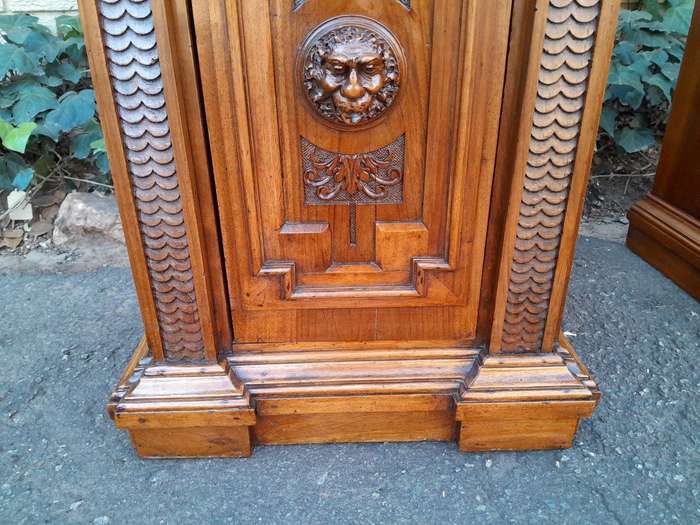 A 20th Century Pair Of French Walnut With Marble Tops Bedside Pedestals With Drawer And Internal ...