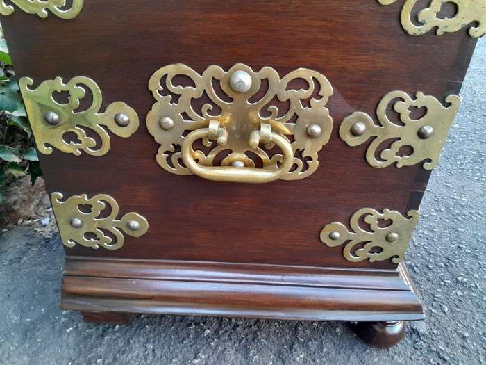 A 20th Century Dutch Colonial Style Mahogany Brass Mounted Chest Of Large Proportions ND