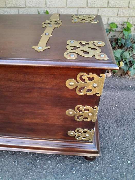 A 20th Century Dutch Colonial Style Mahogany Brass Mounted Chest Of Large Proportions ND