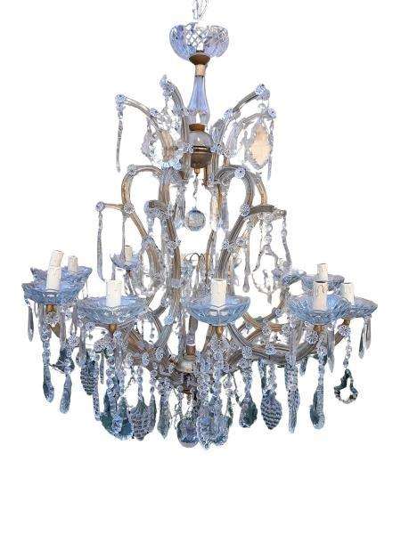 A 20th Century French Style Crystal Chandelier Sixteen Lights