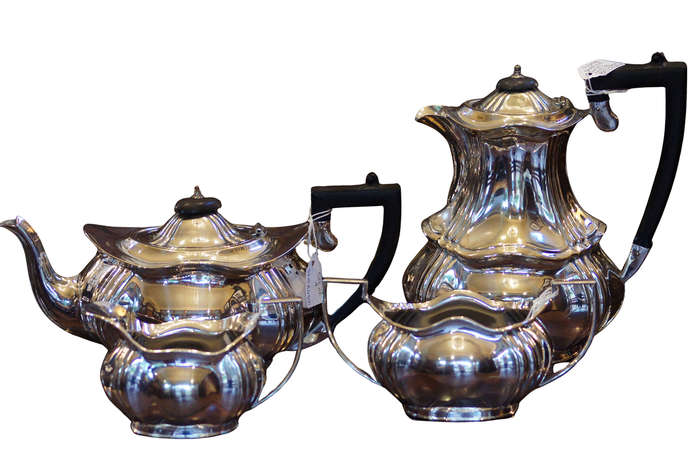 Set Of 4 Vintage Sheffield Cameo Epns Tea Set