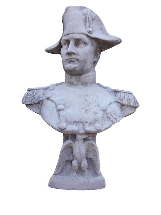 Large Concrete Napoleon Bust In Full Military Regalia