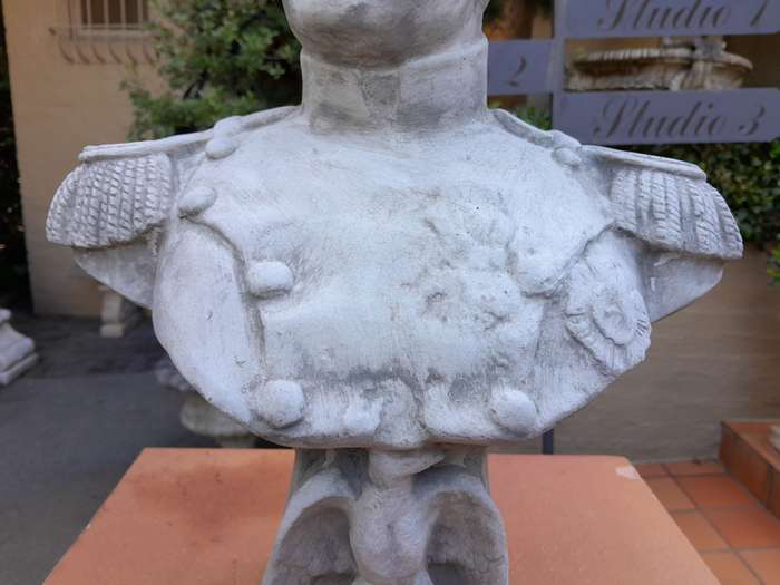 Large Concrete Napoleon Bust In Full Military Regalia