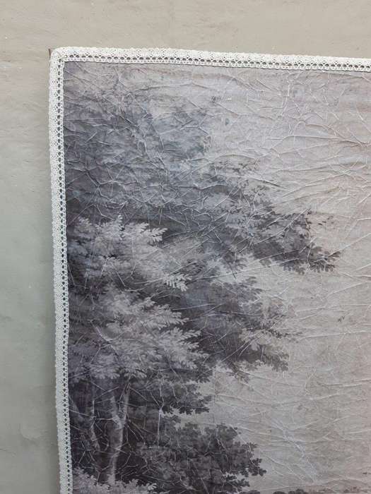 A Medium size Wall Panel Painting depicting a hunting scene mounted on Board