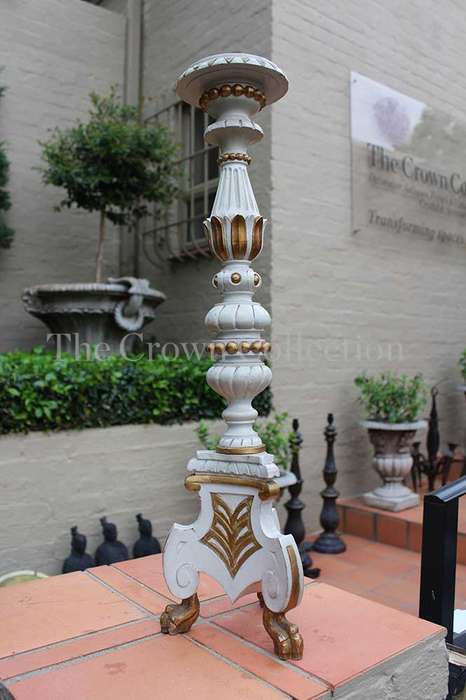 Painted Wood & Gilt Candlestick
